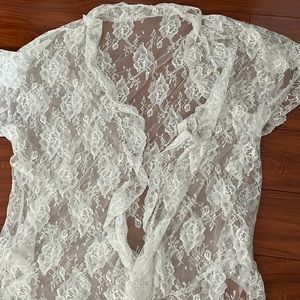 Lace lingerie robe